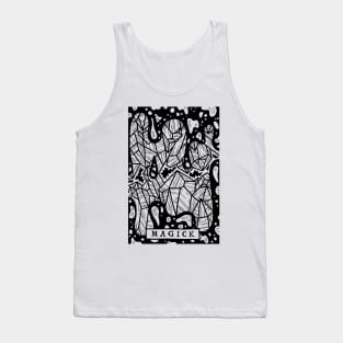 Magick Crystals - Tarot Style Black and White Illustration Tank Top